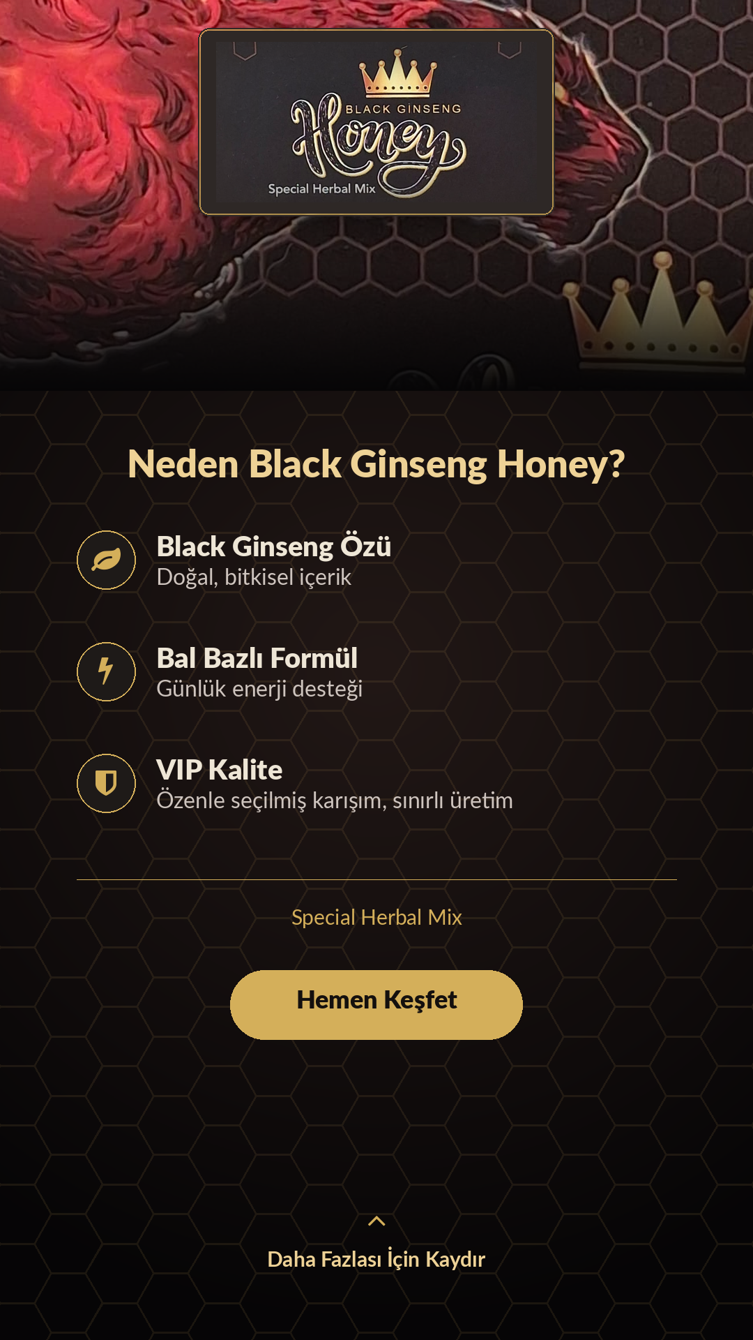 Black Ginseng Honey özellikler görseli